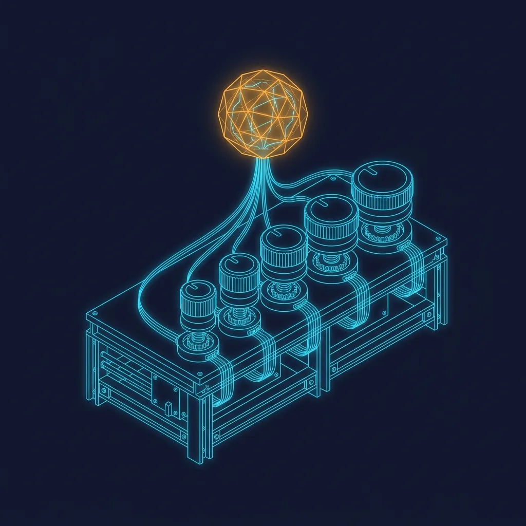 Isometric illustration of five dials controlling the cost of a lead